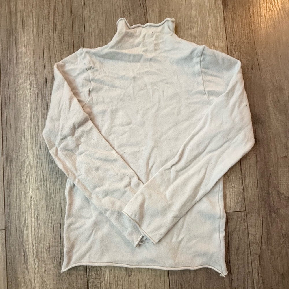 White Long Sleeve Turtleneck Top